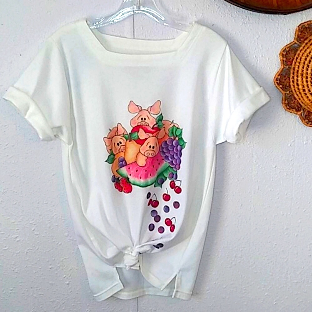 🐷VTG 80s comic piggy Tee